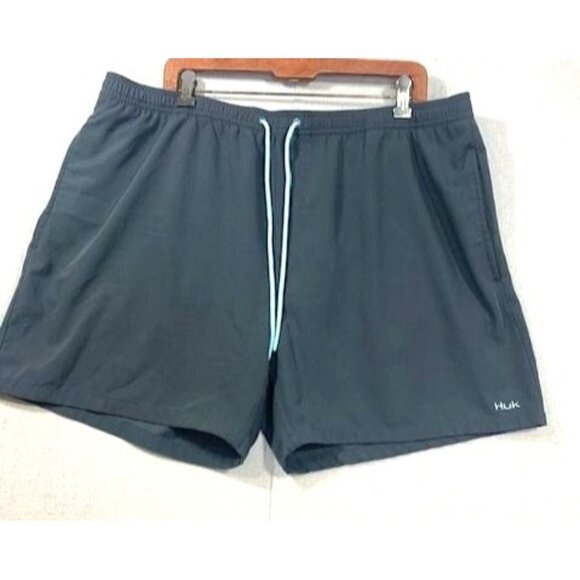 Huk Performance Fishing Men's Swimming Shorts XXL Gray With Mesh Lining - Picture 1 of 7